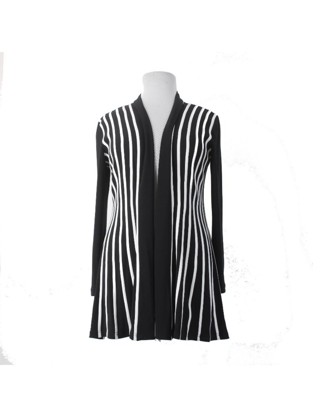 Joseph Ribkoff Wrap Sweater Sz 16 Black White Draped Collar Polyester Wrap